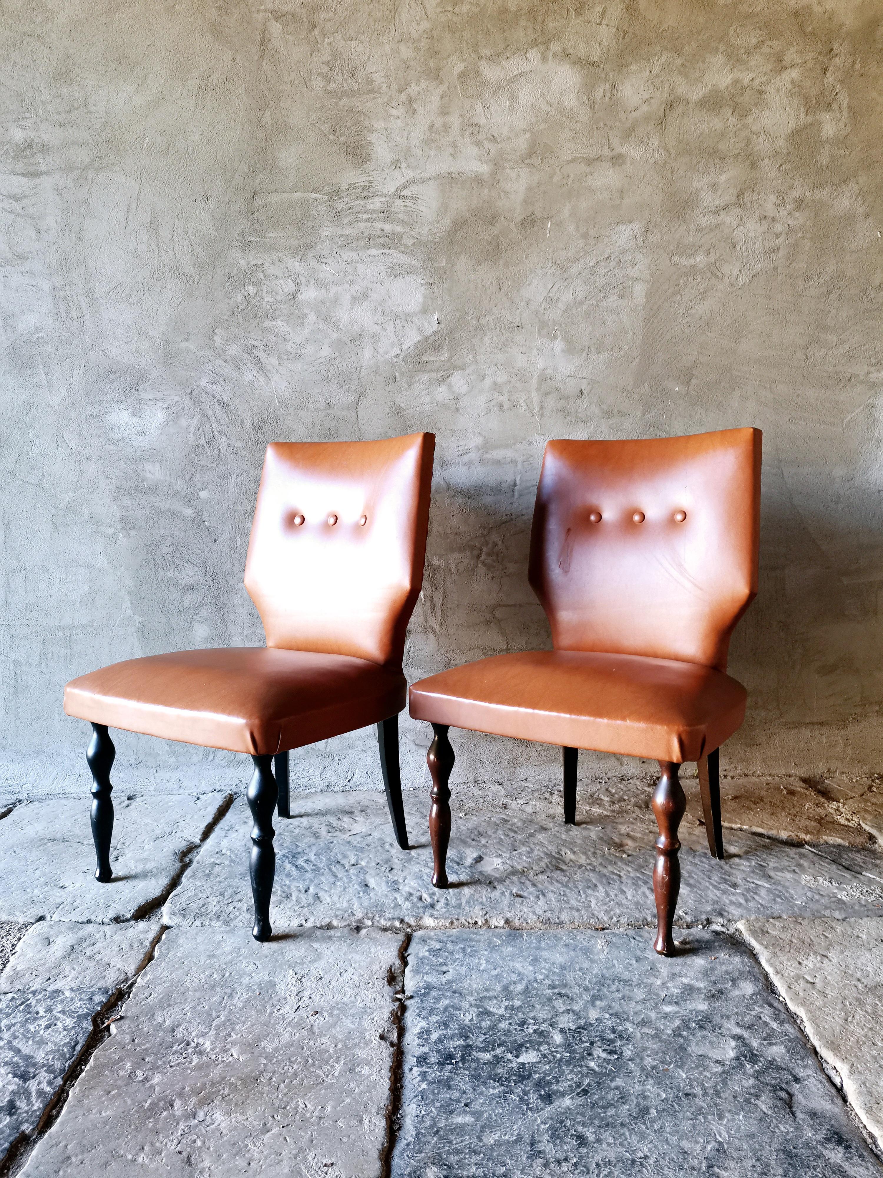 Chaises d'appoint 1950 Italie paire par Guglielmo Ulrich en vente 1