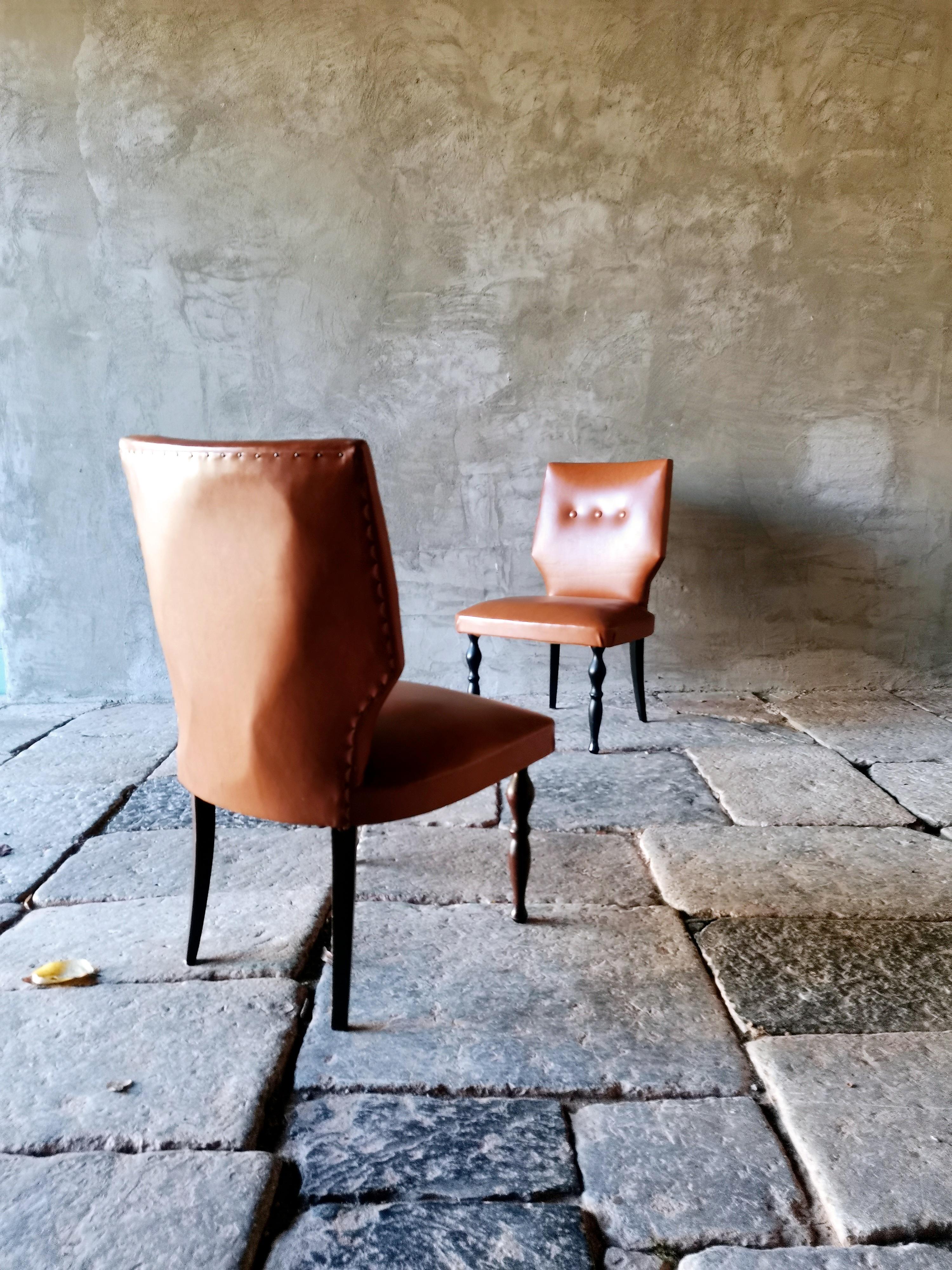 Chaises d'appoint 1950 Italie paire par Guglielmo Ulrich en vente 2