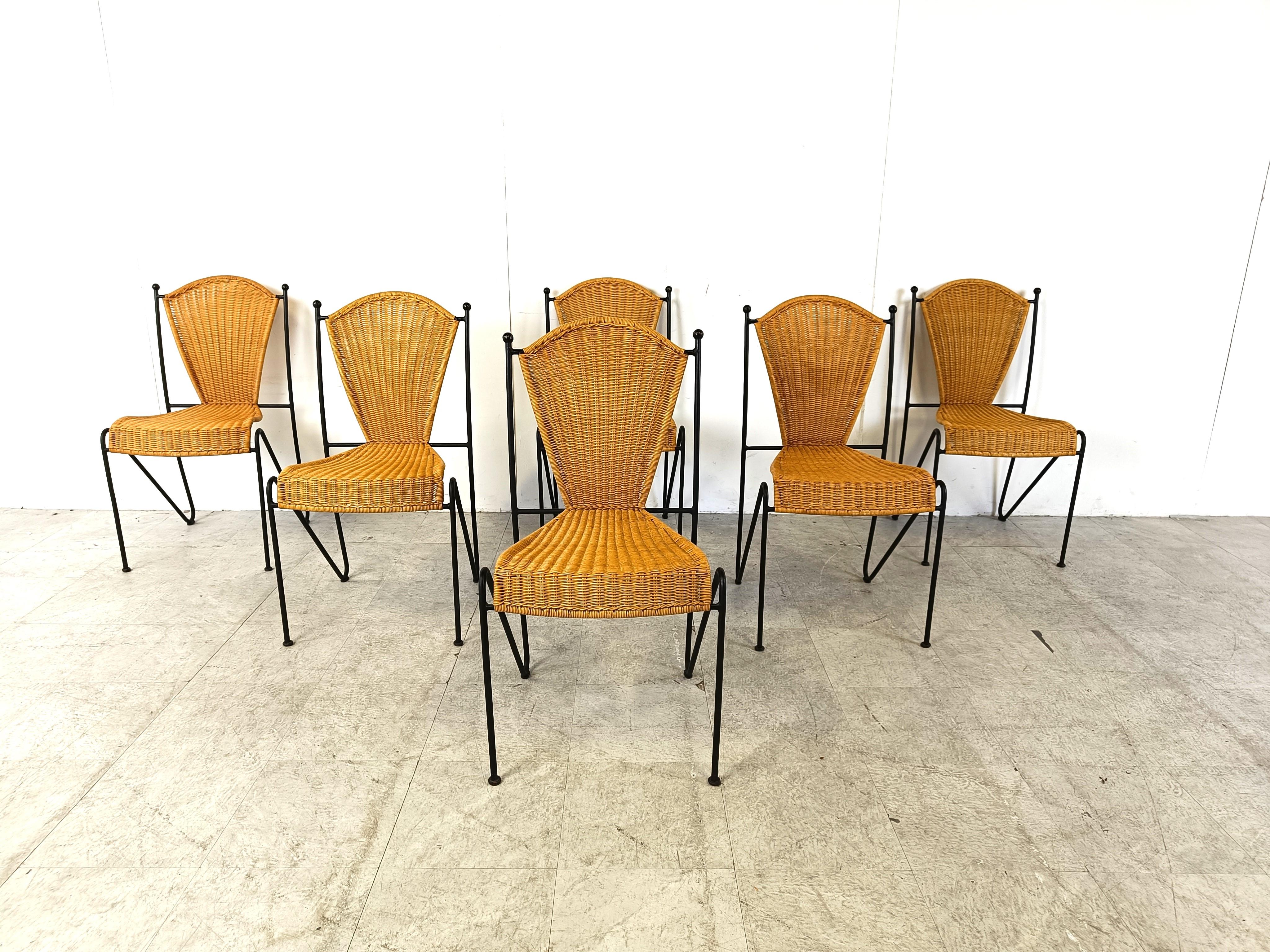 Rustic Side Chairs by Frederick Weinberg, 1960s, Set of 6