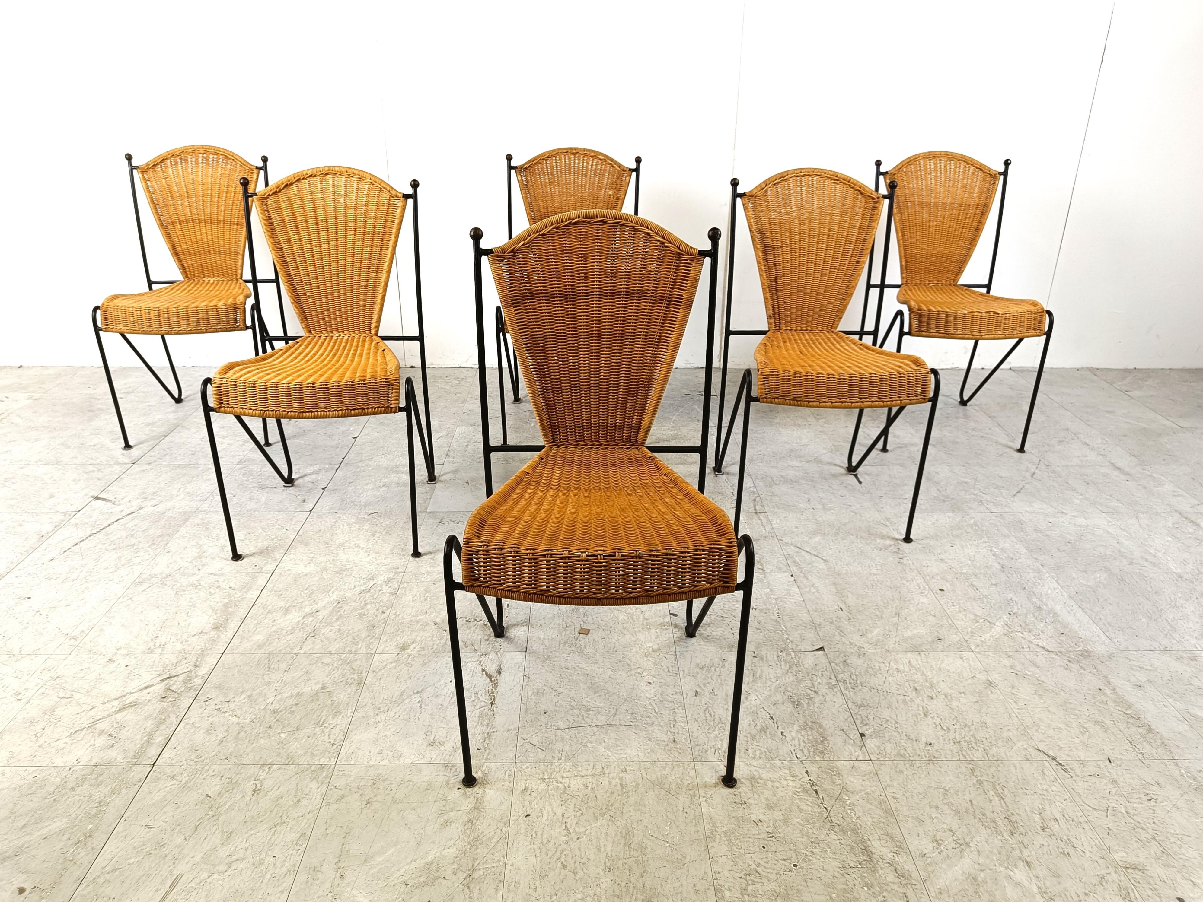 Bohemian Side Chairs by Frederick Weinberg, 1960s, Set of 6