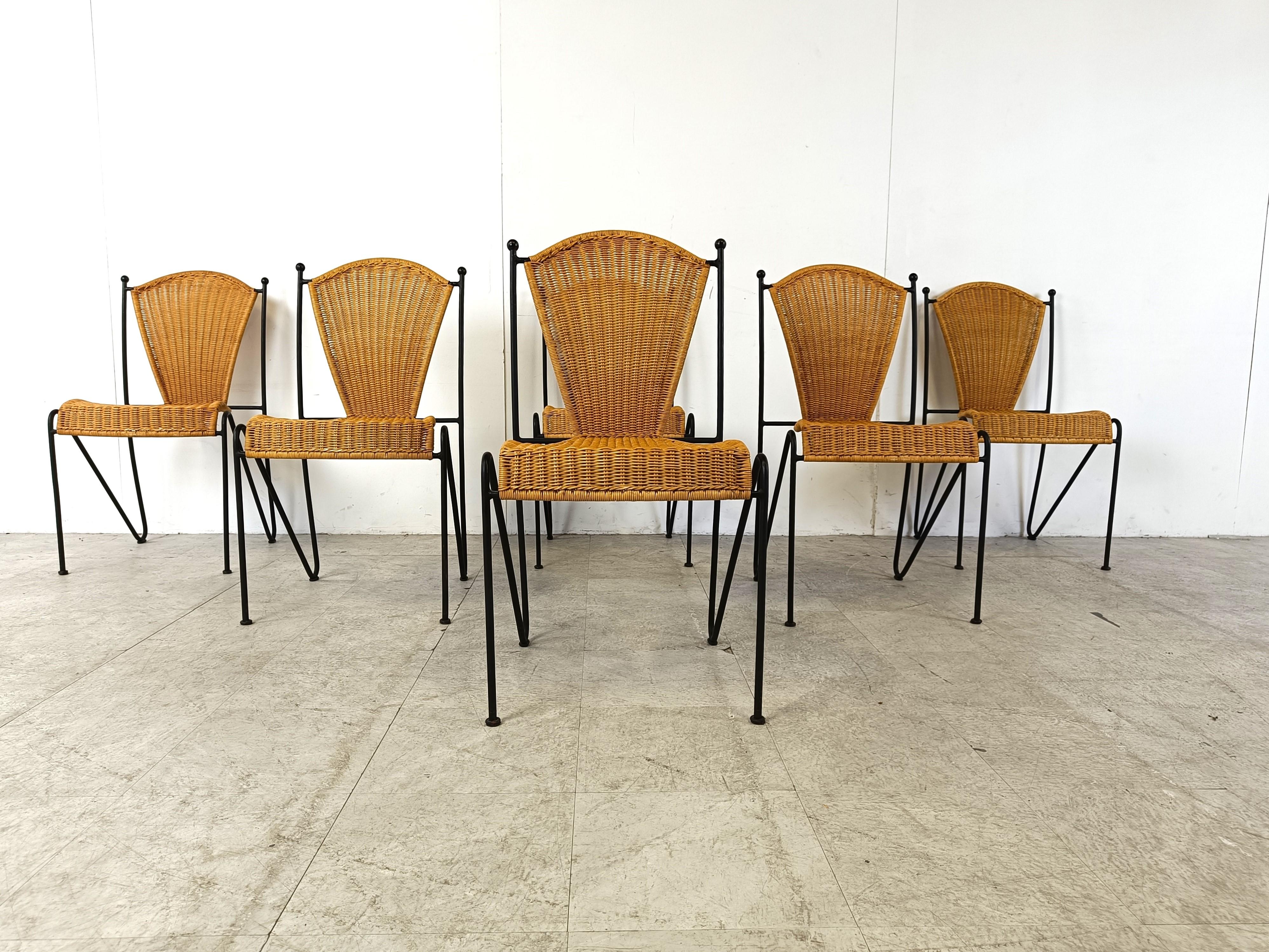 French Side Chairs by Frederick Weinberg, 1960s, Set of 6