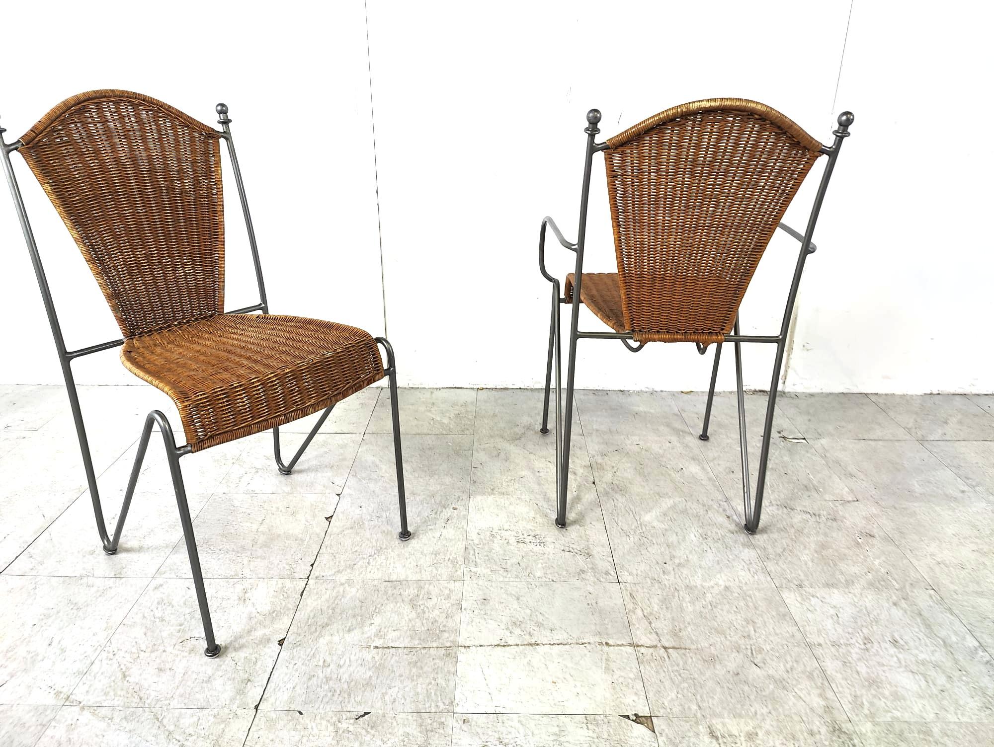 Mid-Century Modern Side Chairs by Frederick Weinberg, 1960s, Set of 8 For Sale