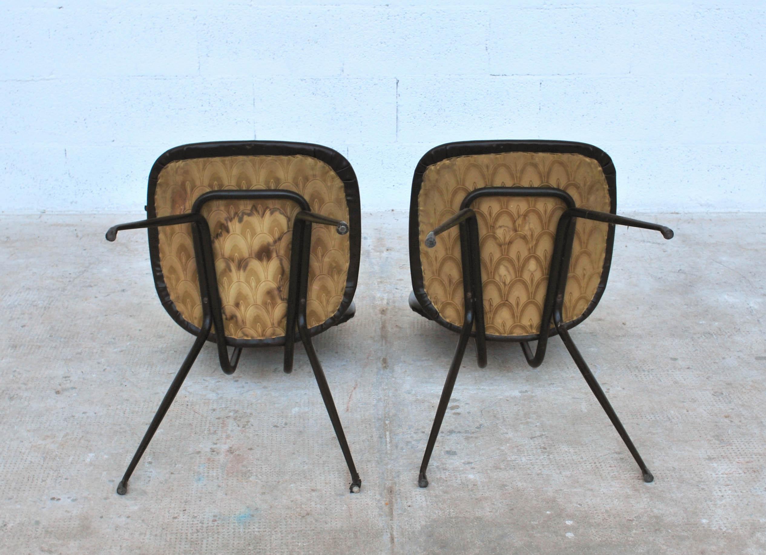 Steel Side Chairs DU12 by Mario Rinaldi for Rima, Italy, 1950s, Set of 2 For Sale