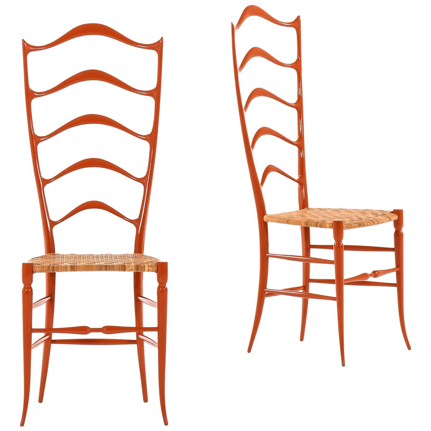 Side Chairs Probably Produced by Chiavari in Italy
