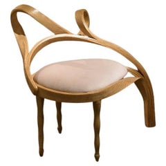 Side chairs, Wooden Stool, with velvet Upholstery, Chair No. 5 - Vrksa Series