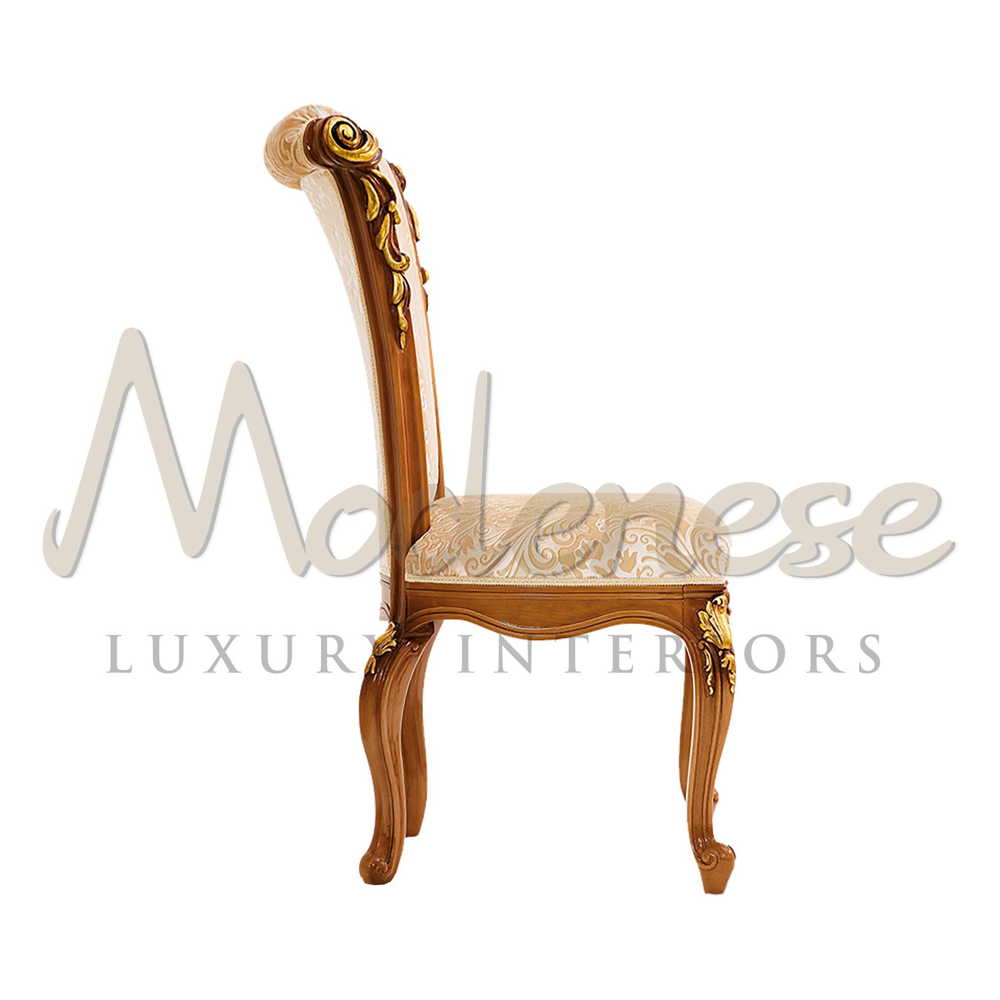 Hand-Crafted Side Chiar in Walnut Finish and Ivory Satin New 18th Century by Modenese For Sale
