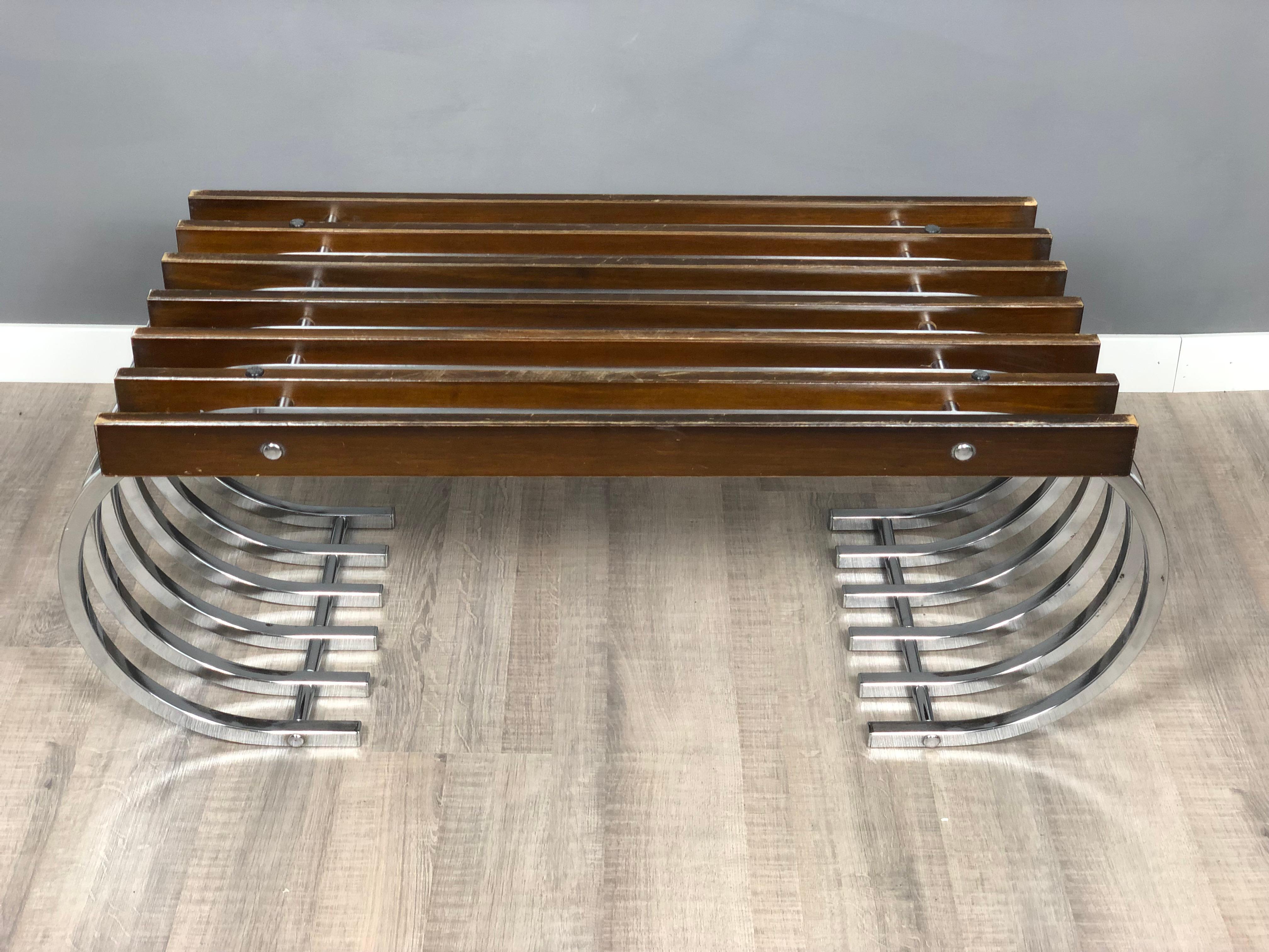 Side Coffee Table in Wood, Chrome and Smoked Glass, Italy, 1970s For Sale 6