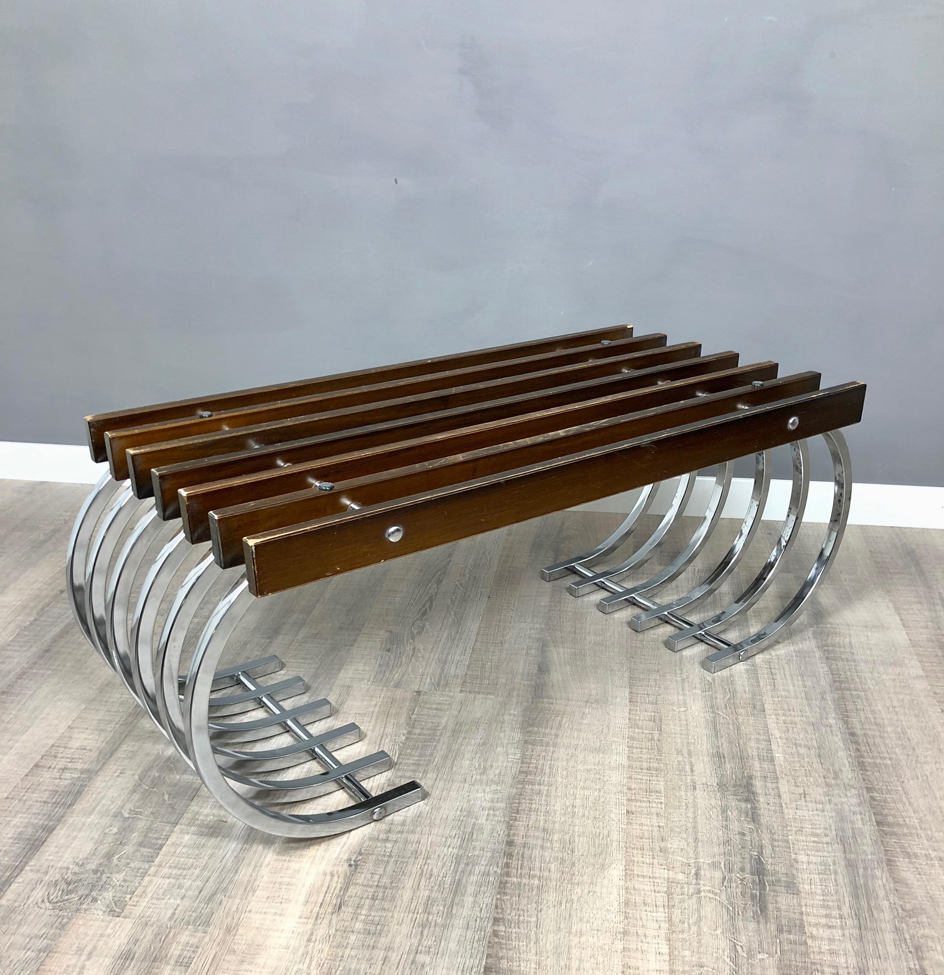 Side Coffee Table in Wood, Chrome and Smoked Glass, Italy, 1970s For Sale 9