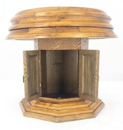 Side Coffee Table w/ a Working Street Wall Clock Top Storage Compartment Base
