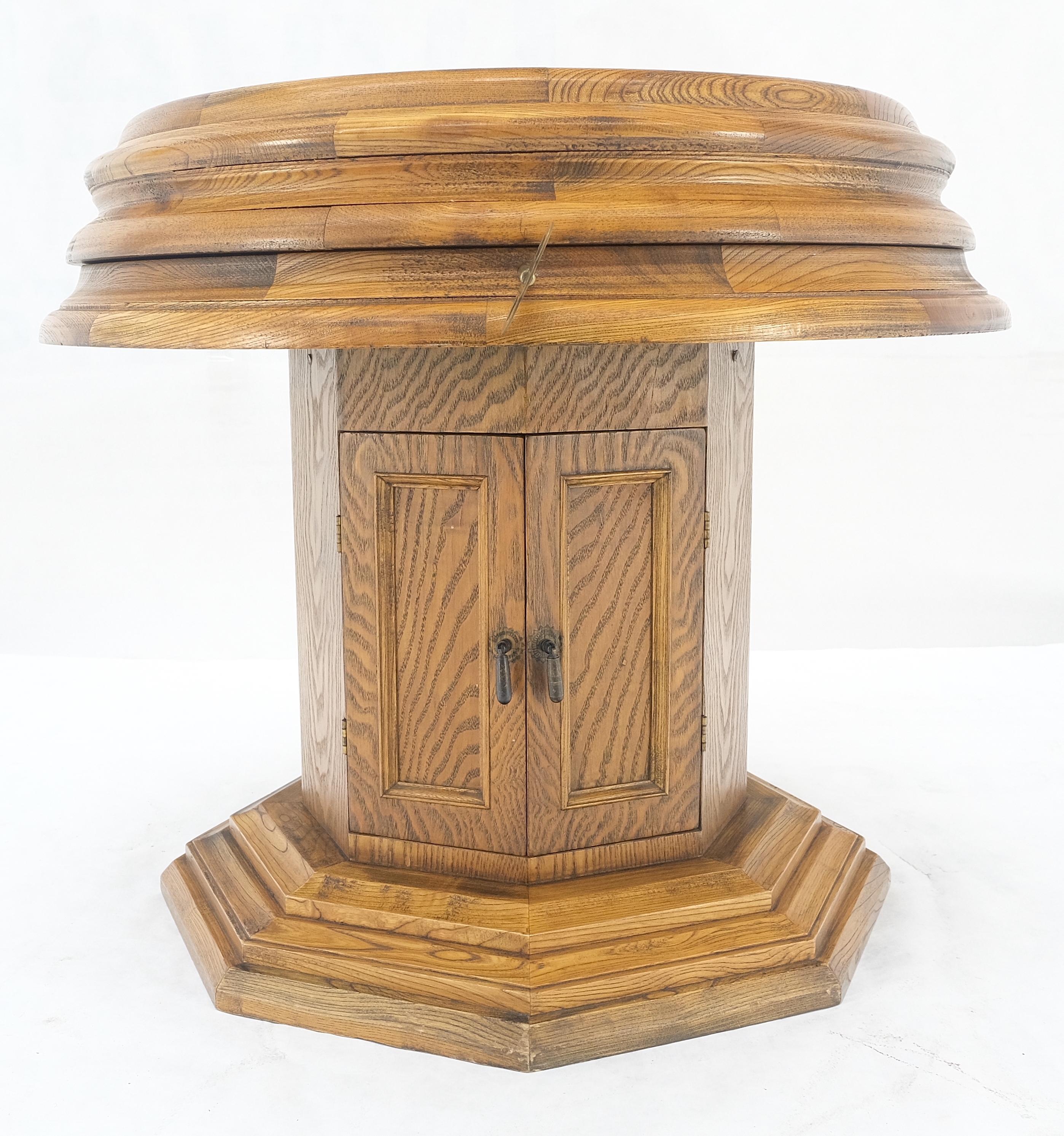 Lacquered Side Coffee Table w/ a Working Street Wall Clock Top Storage Compartment Base For Sale