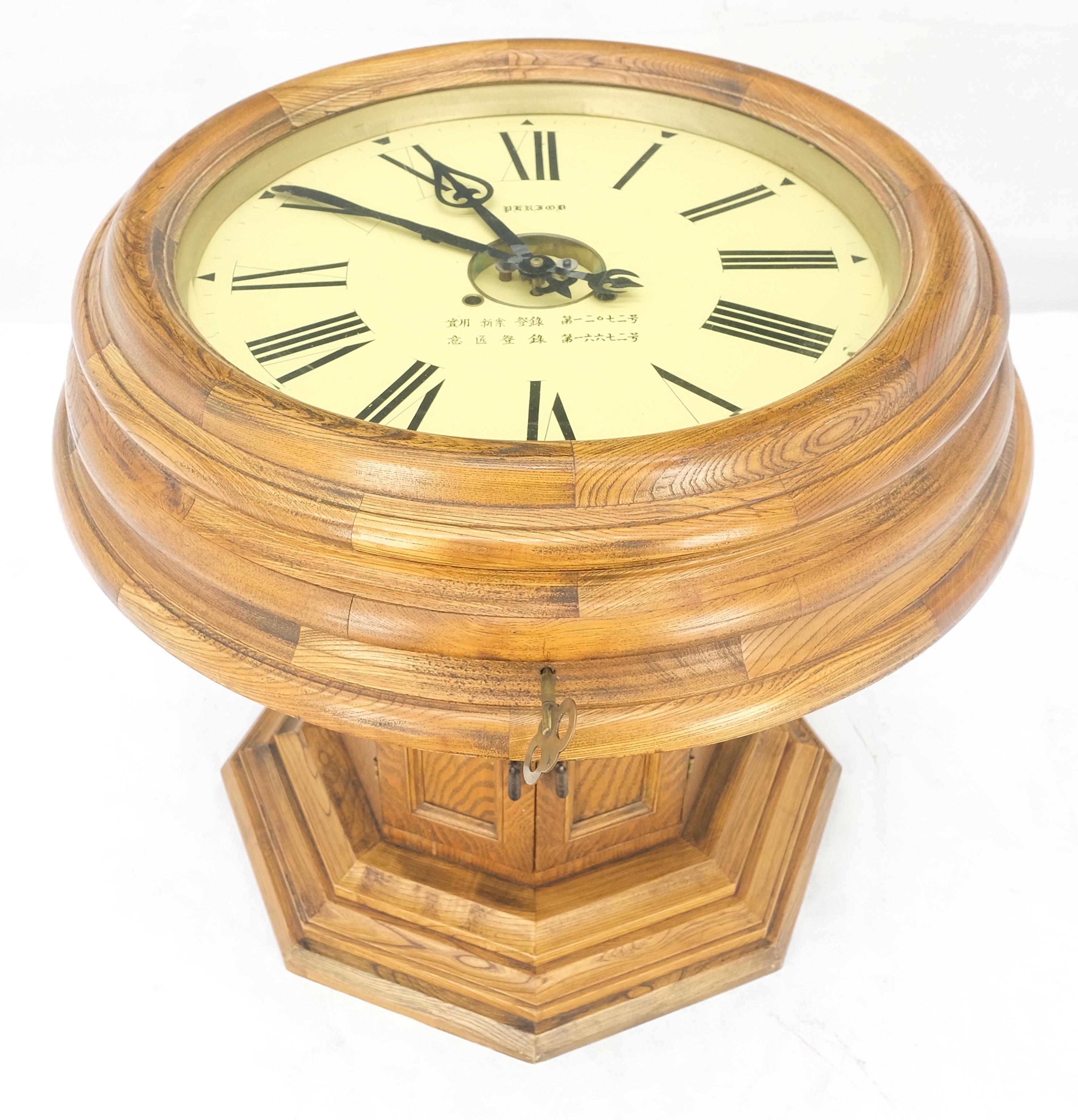 20th Century Side Coffee Table w/ a Working Street Wall Clock Top Storage Compartment Base For Sale