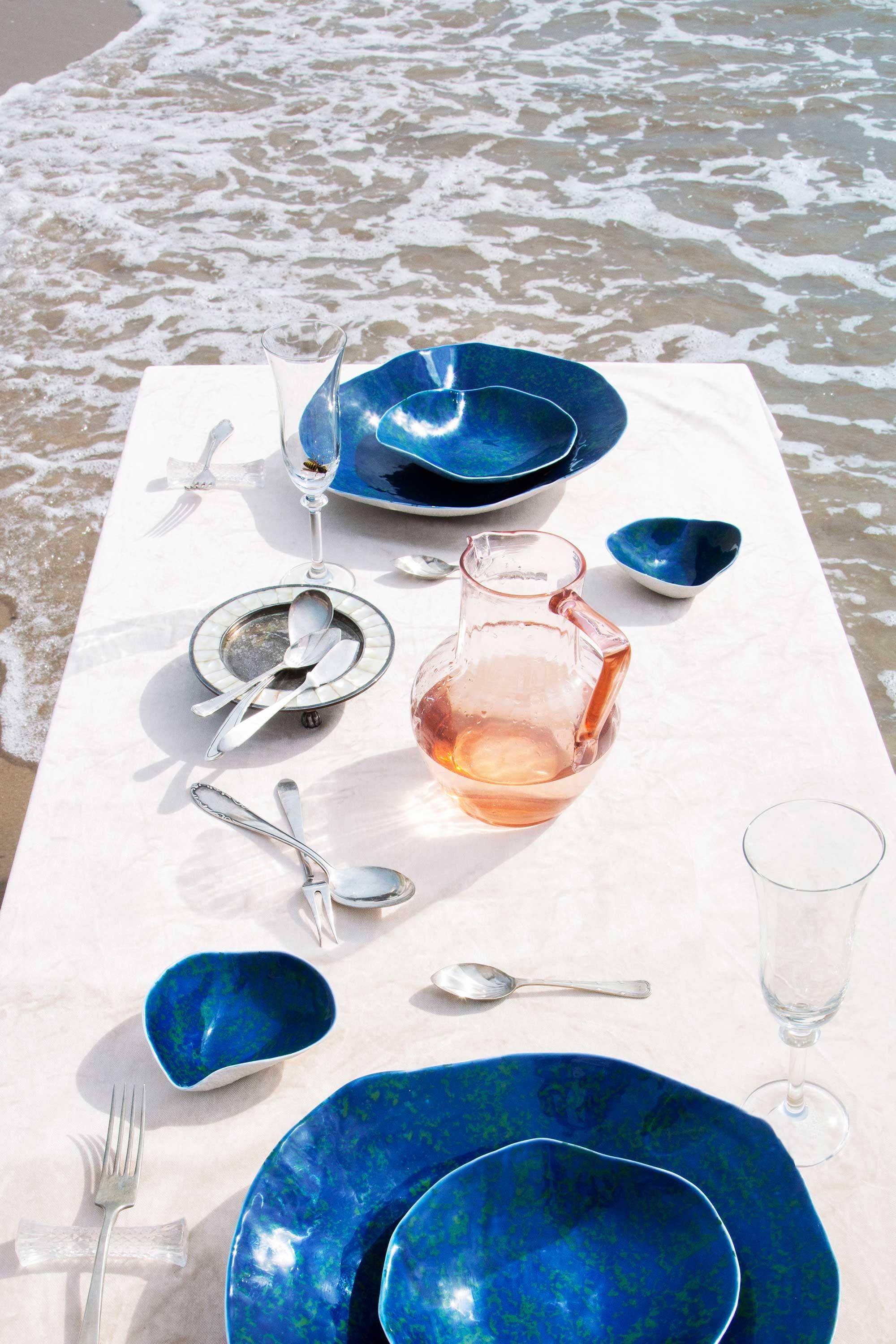Side Dish / Handmade Porcelain Tableware / Blue Lagoon / Indulge Nº2 For Sale 2