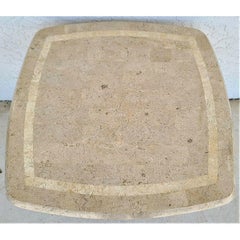 Side End Table Tessellated Stone Bamboo