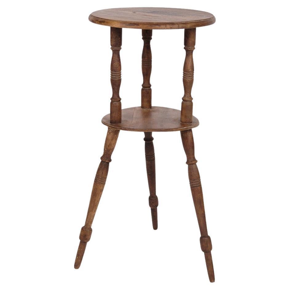 Side/Flower Table In Pine With Turned Legs From 1880s