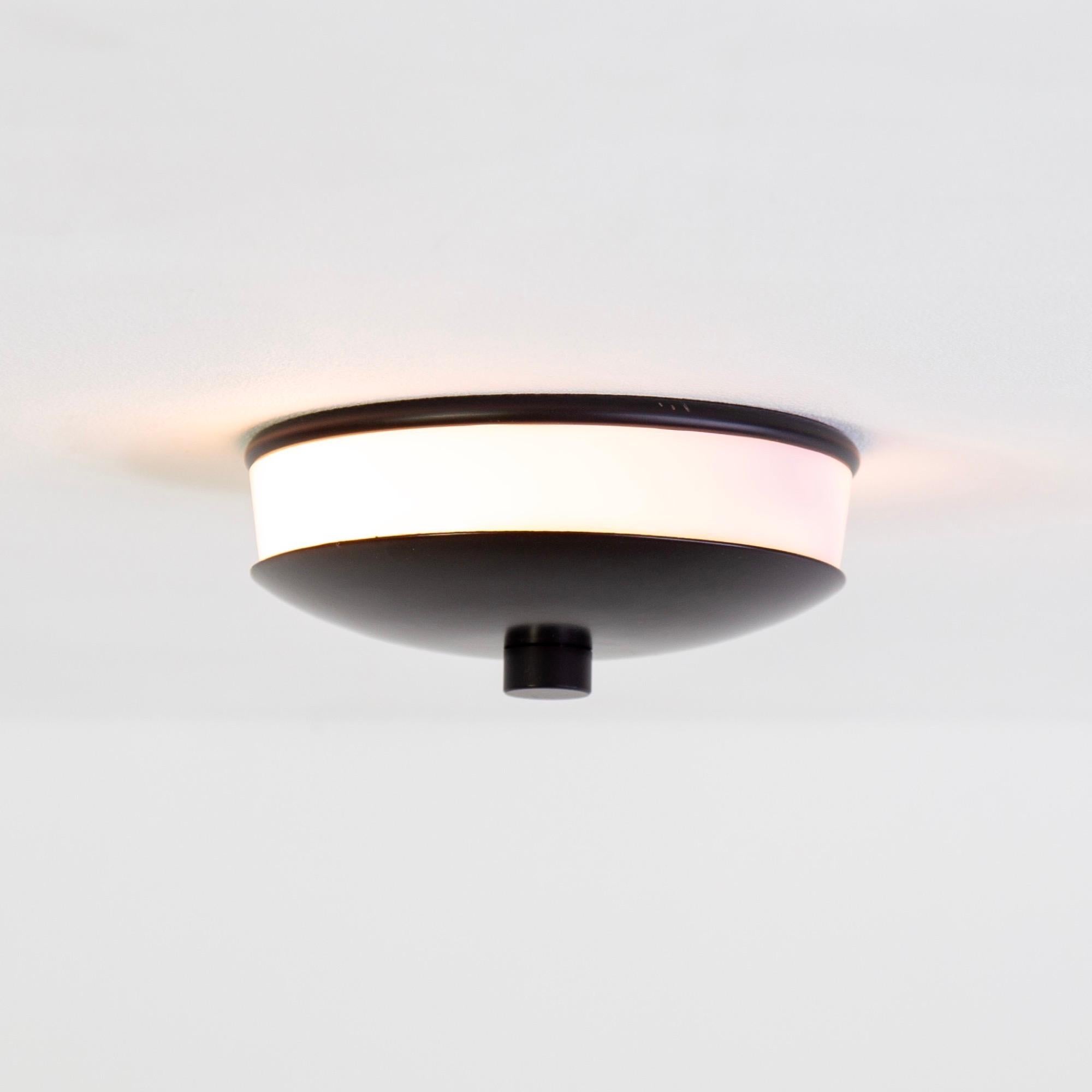 Contemporary Side Flush Mount Ceiling Light by Research.Lighting, Small, Black, Made to Order For Sale