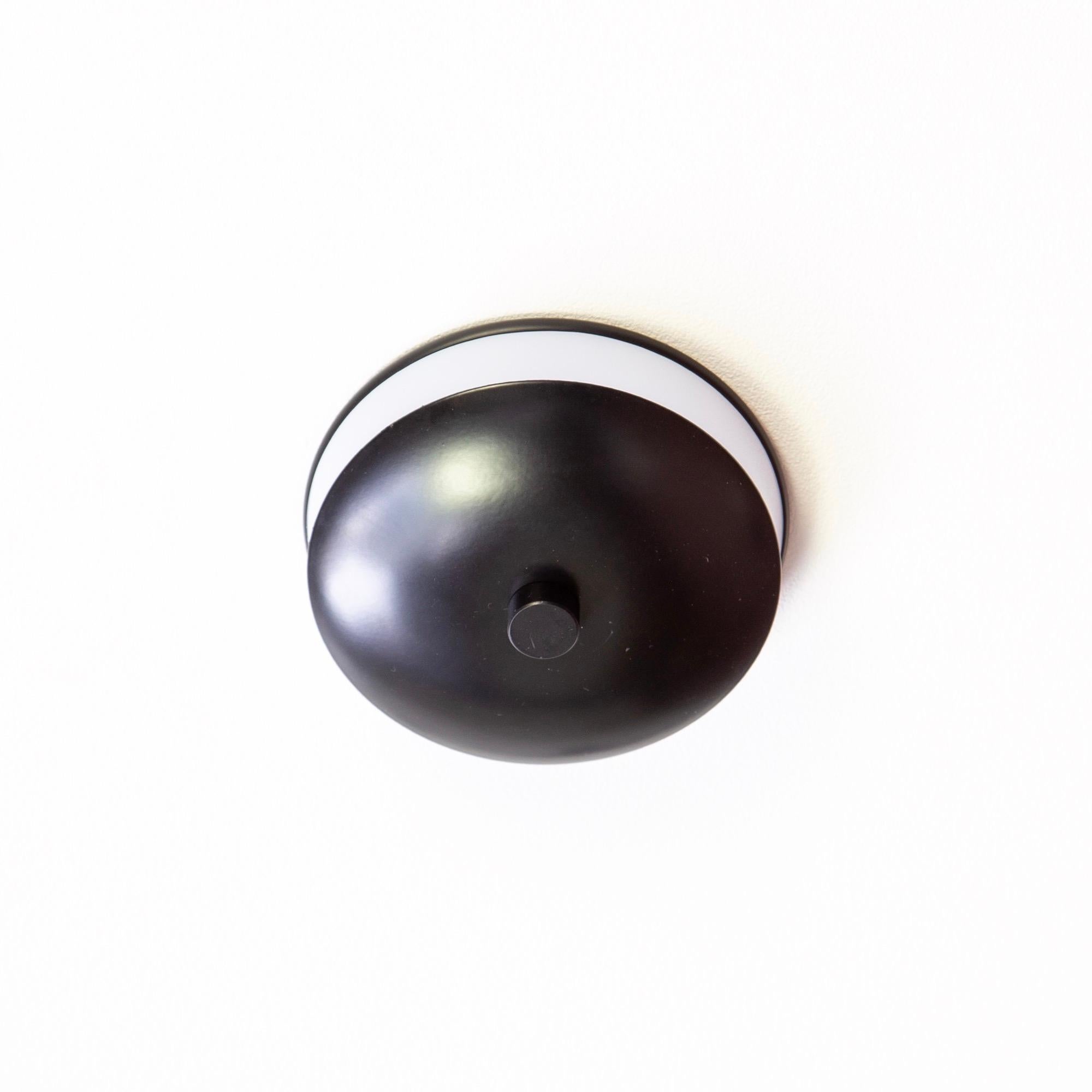 Metal Side Flush Mount Ceiling Light by Research.Lighting, Small, Black, Made to Order For Sale