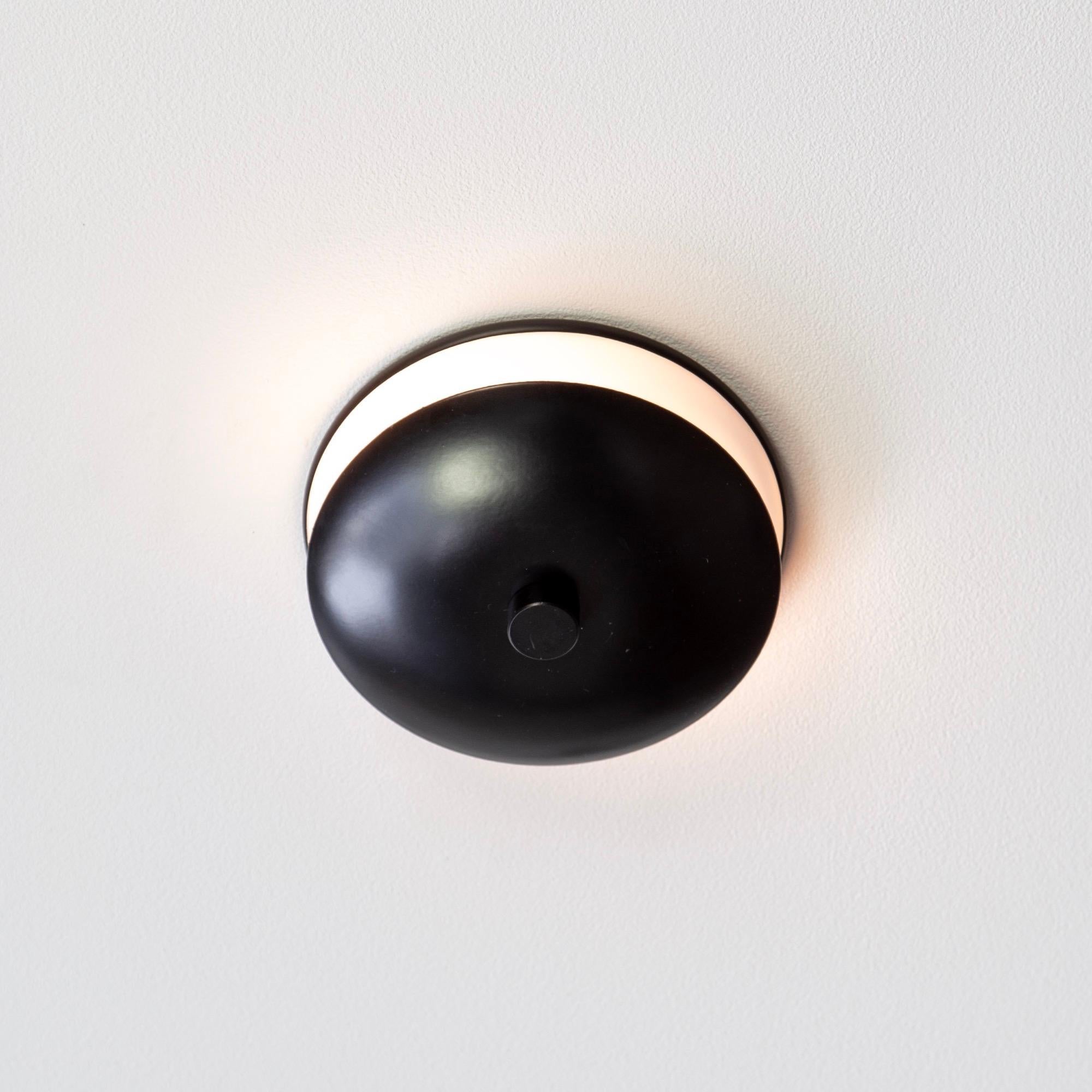 Side Flush Mount Ceiling Light by Research.Lighting, Small, Black, Made to Order For Sale 1