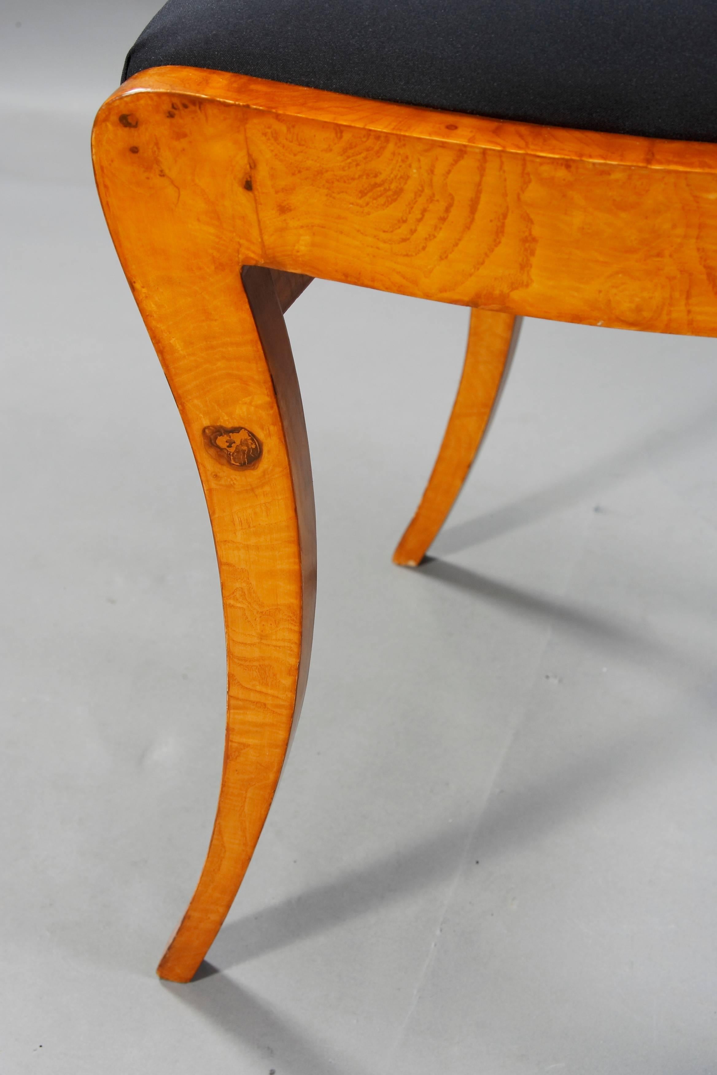 Side Frame Chair in the antique Biedermeier Style ash veneer In Good Condition In Berlin, DE
