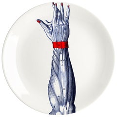 Side in Porcelain Dinner Plate, Handmade in Italy