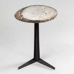 Tavolino o Cocktail Table, Agata brasiliana con base in metallo nero