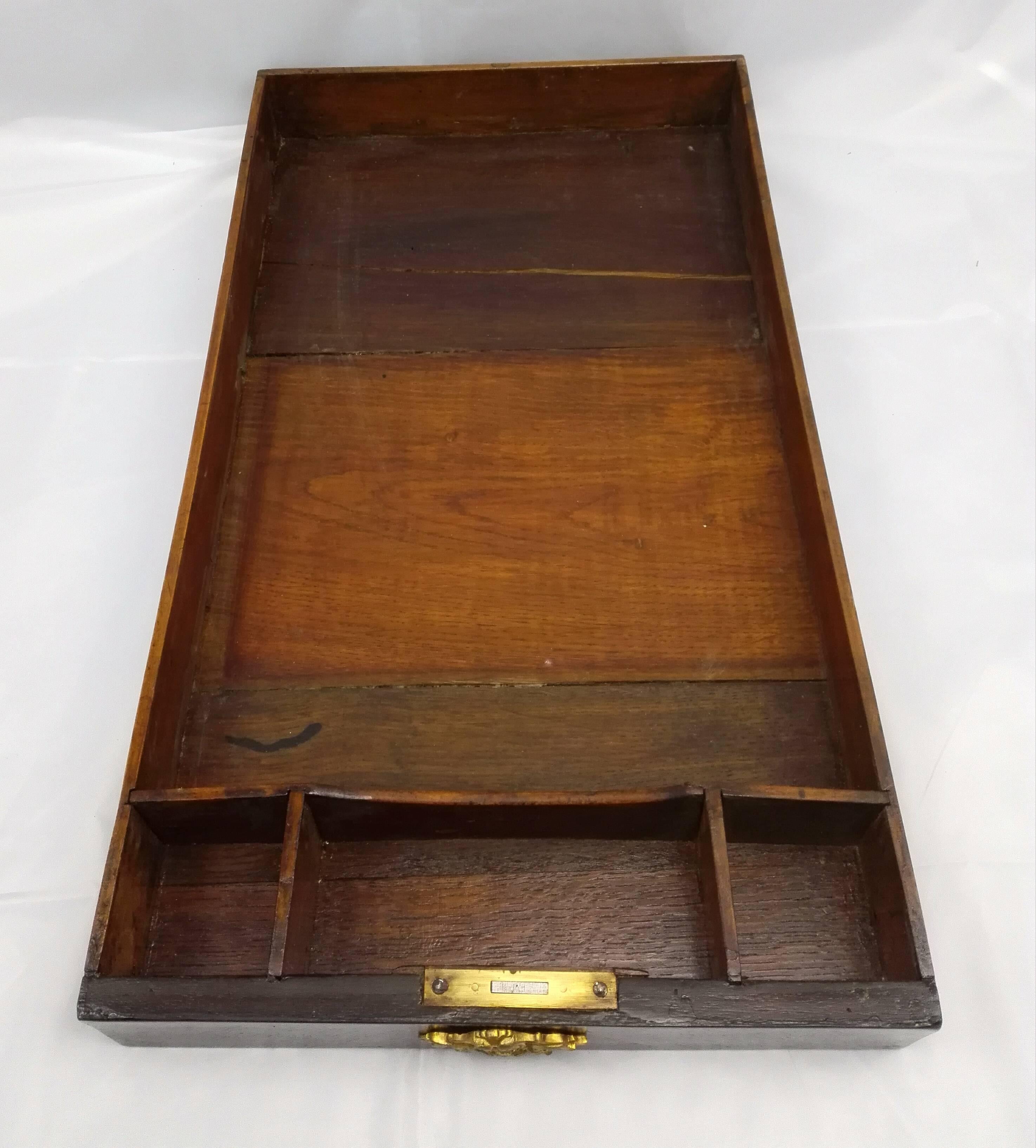Veneer Side or Work Table by Fidelys Schey Amarant Fire Gildet Castors, 1771 For Sale