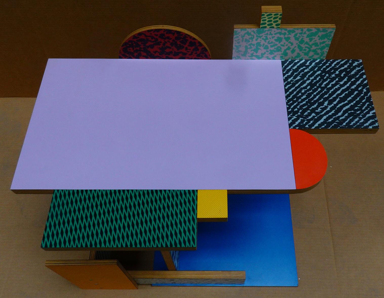 Painted 'Side Table 9' Side Table by Peter Shire, 1984 For Sale