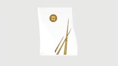 Tavolino Adelma, lignes 1, Arctic White/oro