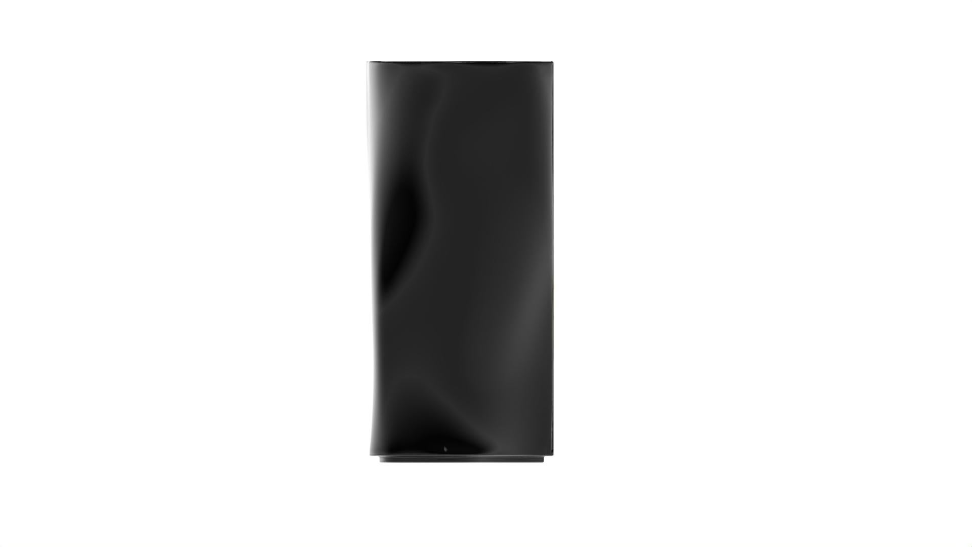 Fait main Table d'appoint Adelma, lignes 1, Black Diamond/gold en vente