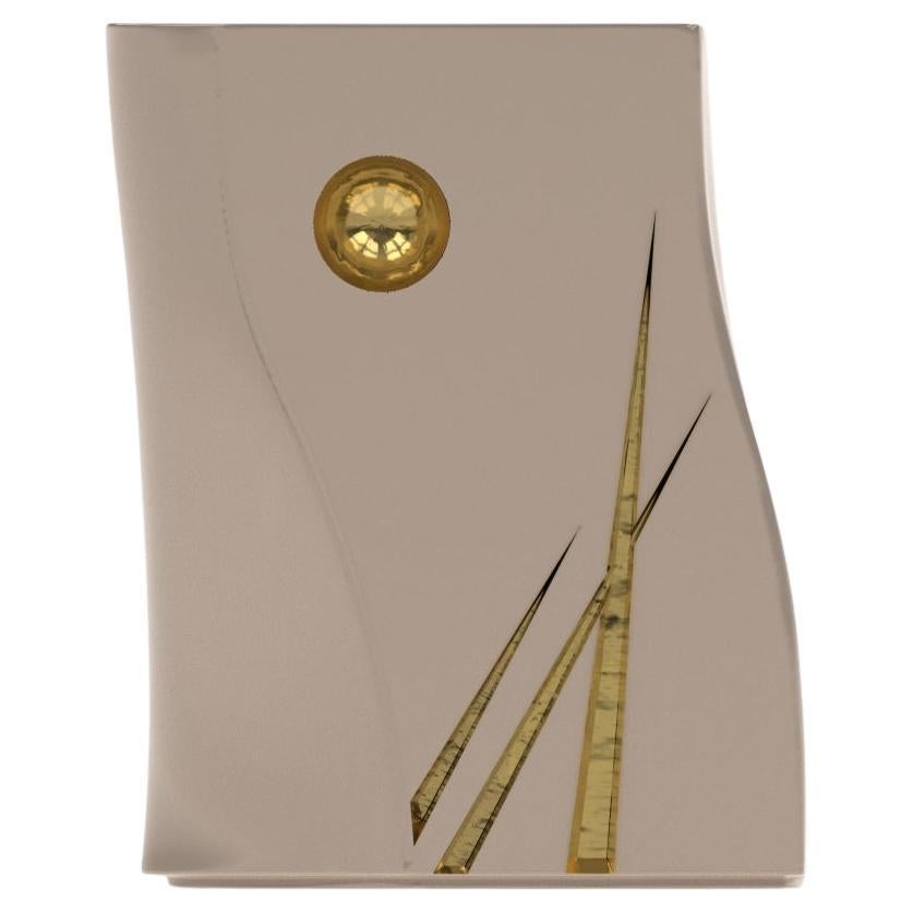 Tavolino Adelma, lignes 1, Light Oyster/oro