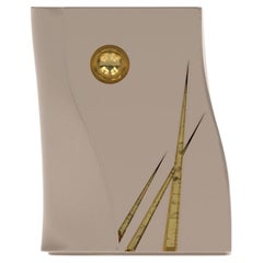 Side table Adelma, lignes 1, Light Oyster/gold