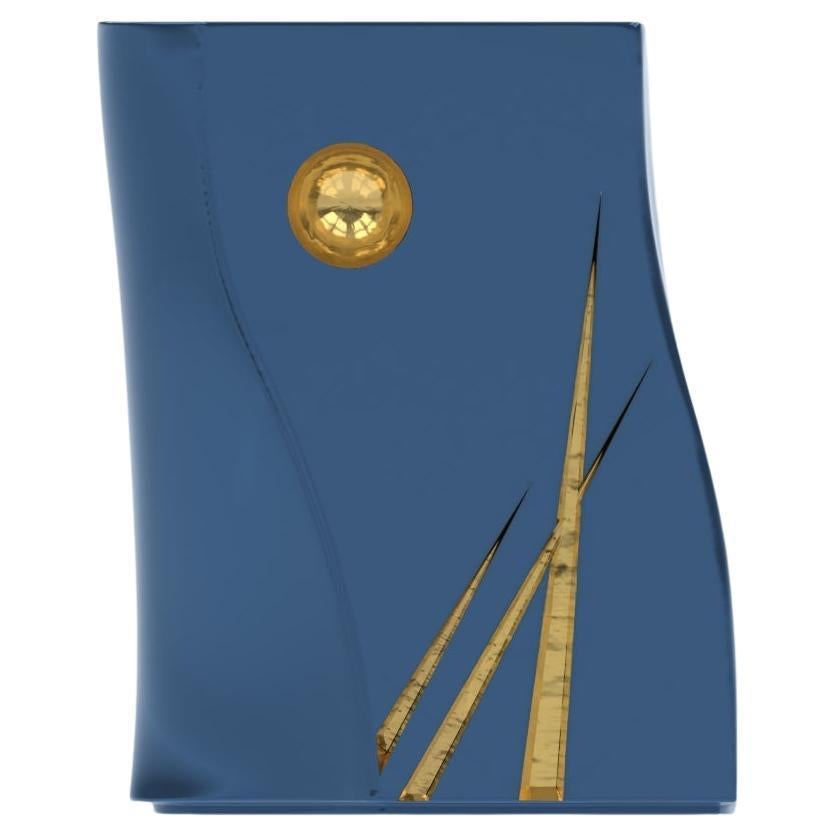 Tavolino Adelma, lignes 1, blu lunare/oro