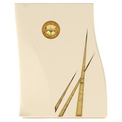 Tavolino Adelma, lignes 1, Porcelaine White/gold
