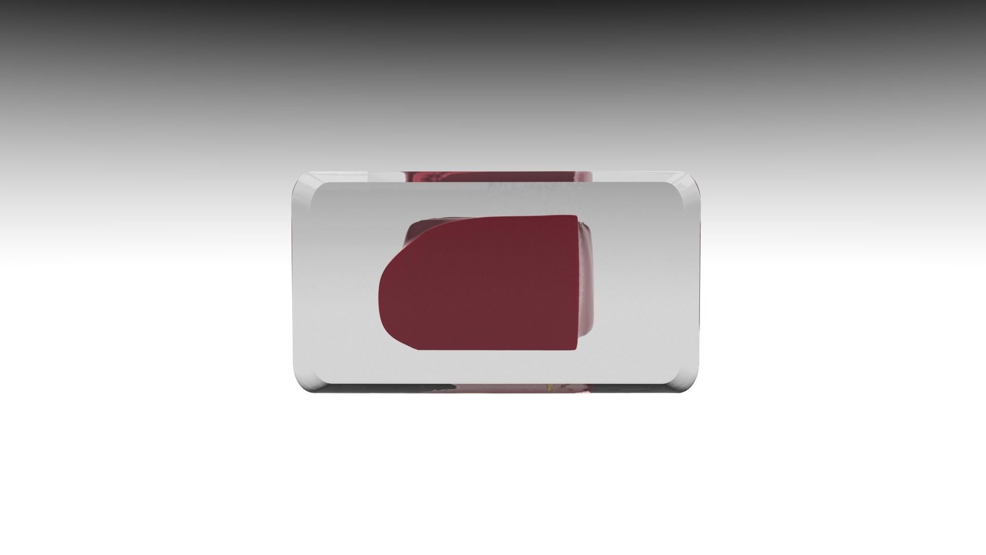 Table d'appoint Adelma, lignes 1, rouge/or Ombrie en vente 4