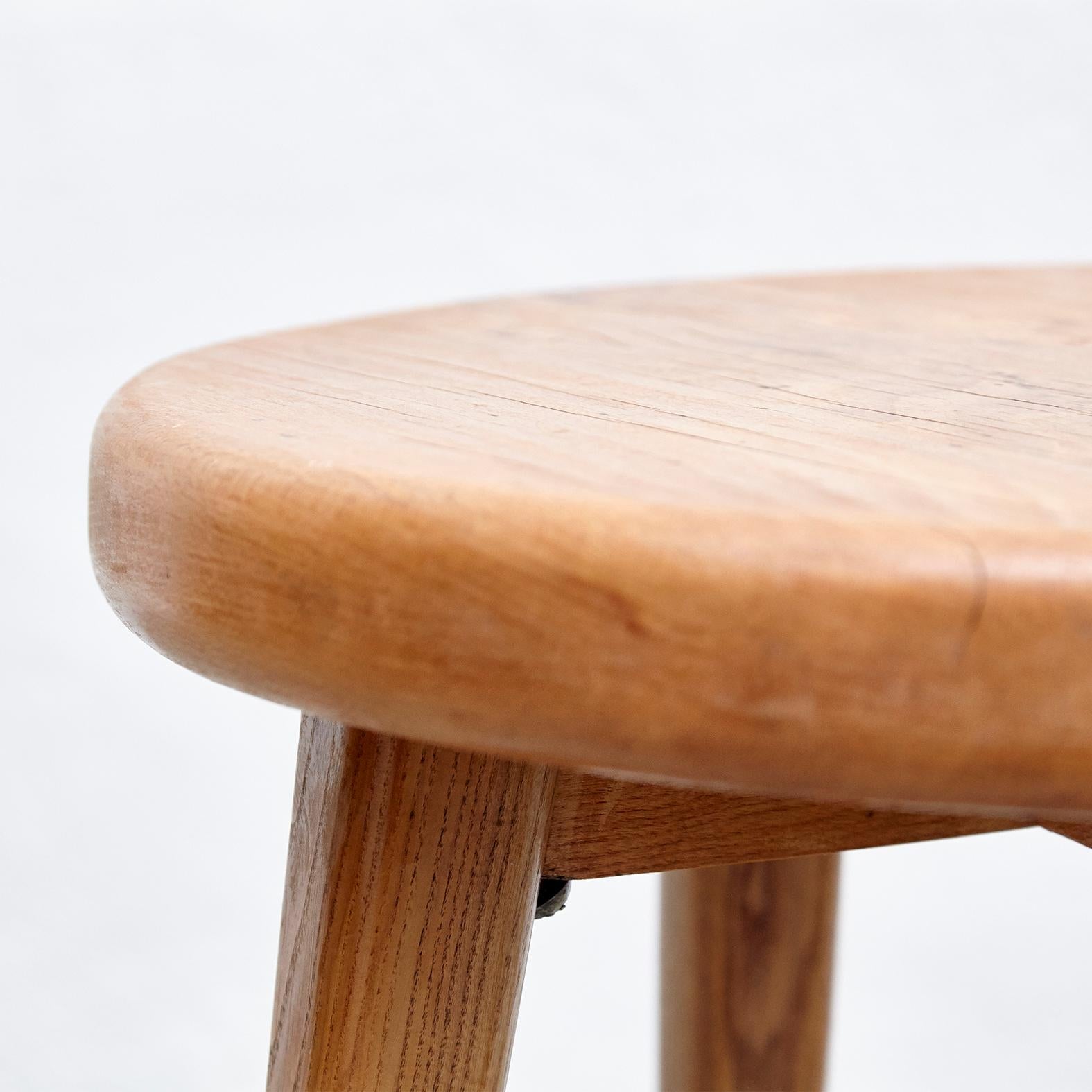 After Pierre Jeanneret, Mid Century Modern, Wood French Side Table, circa 1960 3