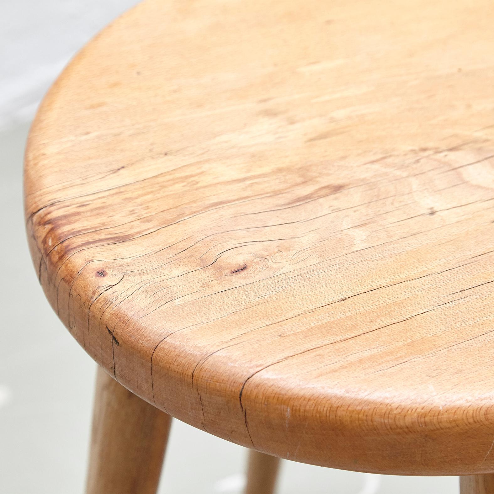 After Pierre Jeanneret, Mid Century Modern, Wood French Side Table, circa 1960 4