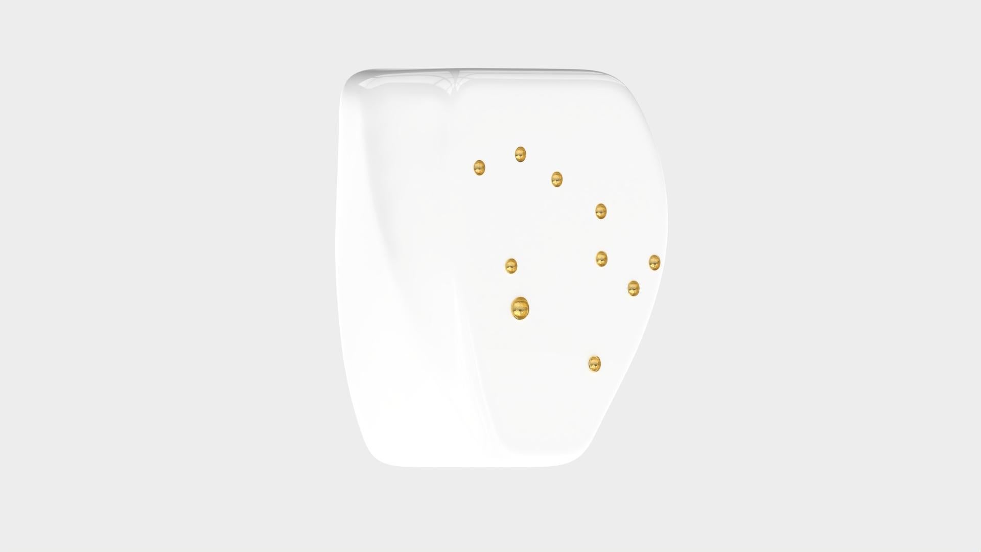 Mesa auxiliar Alessia, Constelación 1, Blanco ártico/oro Movimiento estético en venta