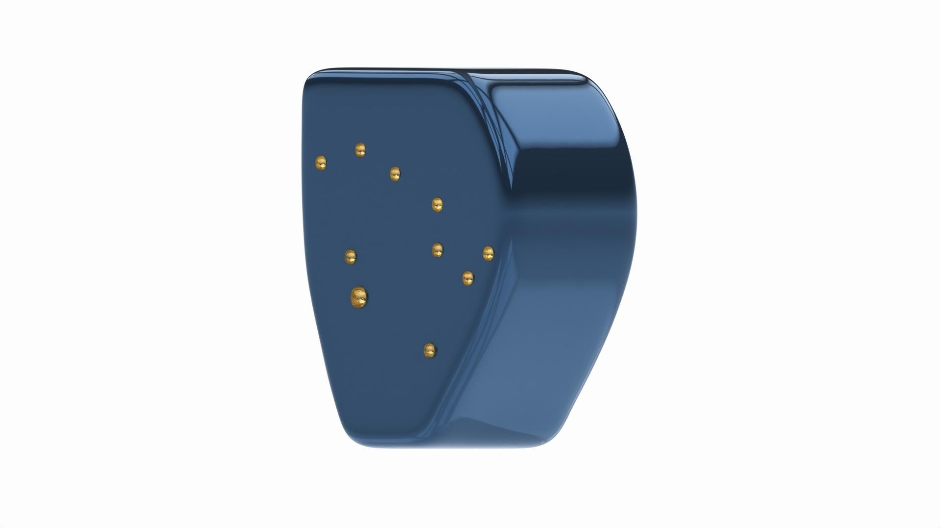 Mesa auxiliar Alessia, Constelación 1, Azul lunar/oro Hecho a mano en venta