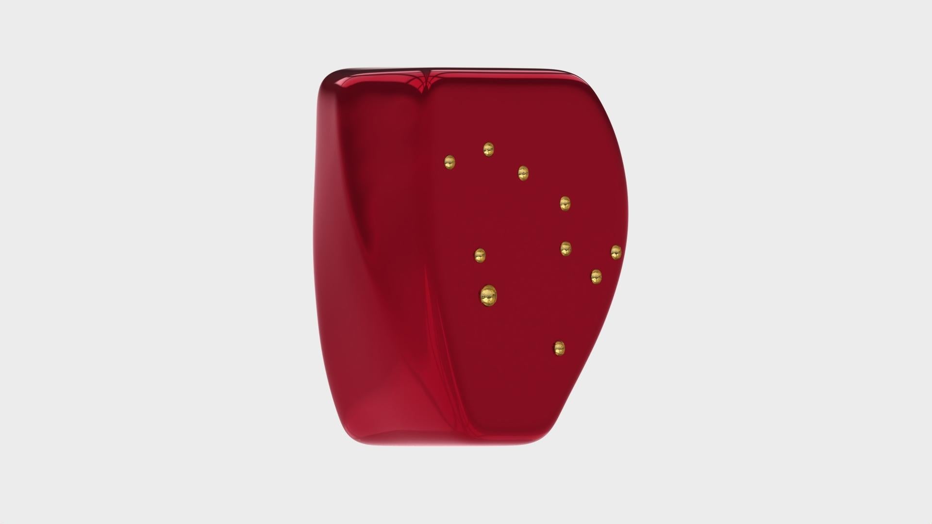 Mesa auxiliar Alessia, Constelación 1, Rojo umbro/oro Movimiento estético en venta