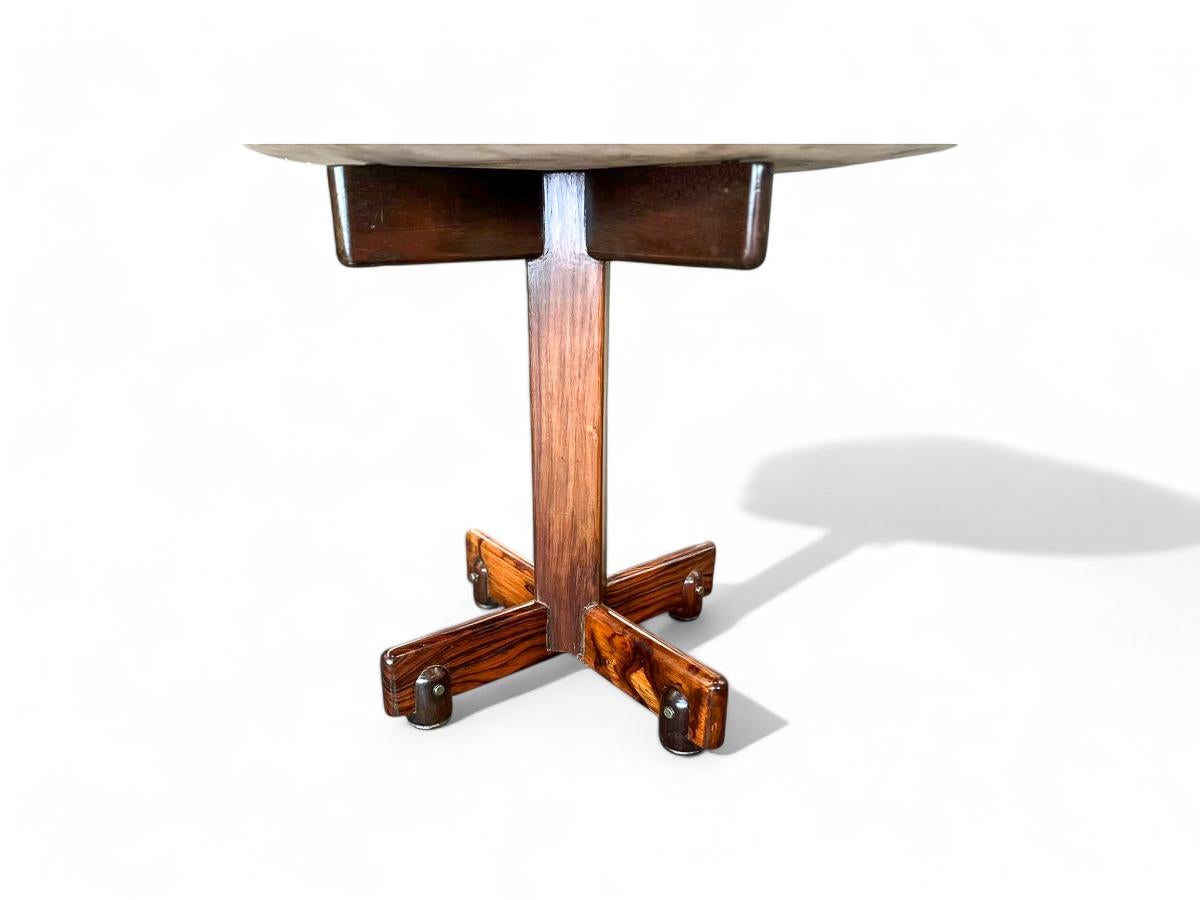 Side Table “Alex” in Hardwood, Marble & Chrome, Sergio Rodrigues, 1960's 6