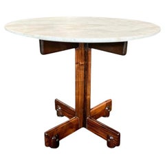 Side Table “Alex” in Hardwood, Marble & Chrome, Sergio Rodrigues, 1960's
