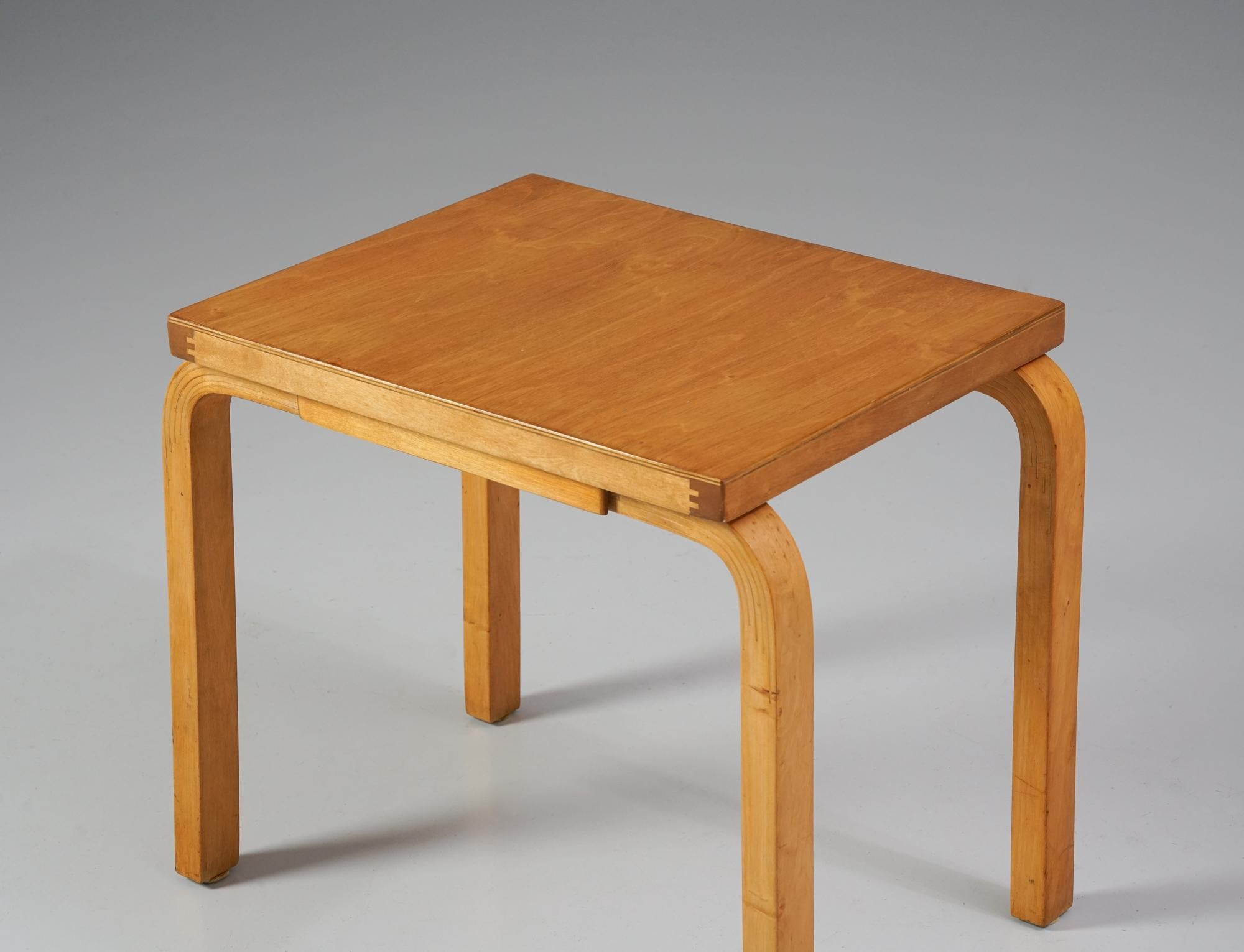 Scandinavian Modern Side Table, Alvar Aalto, Oy Huonekalu- ja Rakennustyötehdas Ab, 1950s For Sale