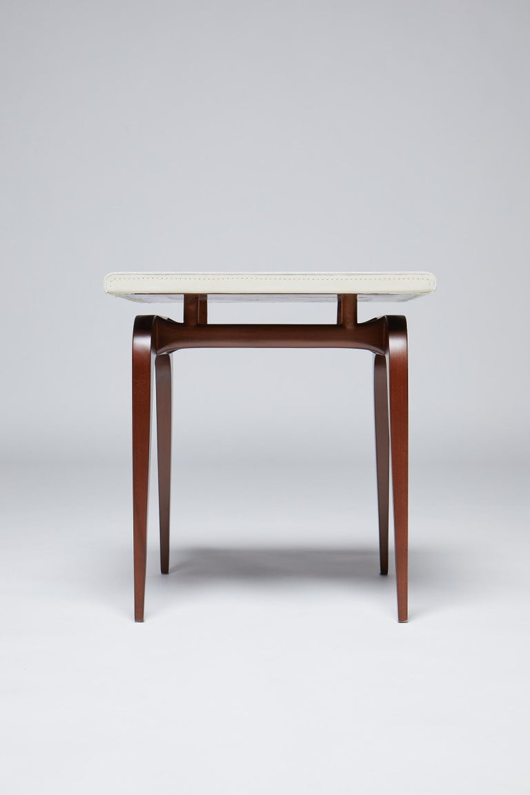 Side Table, AMA by Reda Amalou. Elegant corner table, Leather and