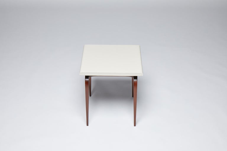 Side Table, AMA by Reda Amalou. Elegant corner table, Leather and