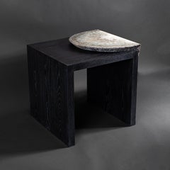 Side Table American Solid Ashwood with Agate Slab