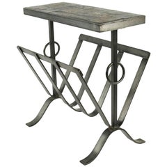 Side Table and Magazine Rack in Wrought Iron Side Table and Magazine Rack in Wrought Iron