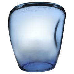 Side Table and Stool, Isola , Murano Blown Glass, Clear Blue KANZ, available