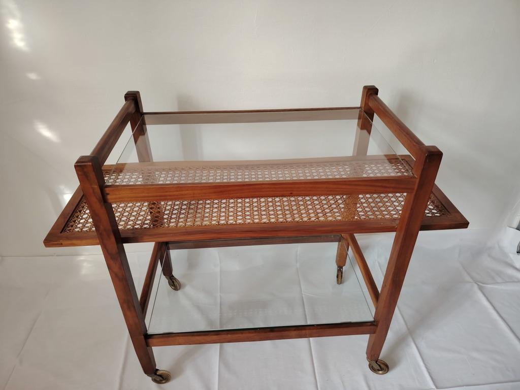 Cane Side Table, Bar by Julius Jirasek for Hagenauer Wien For Sale