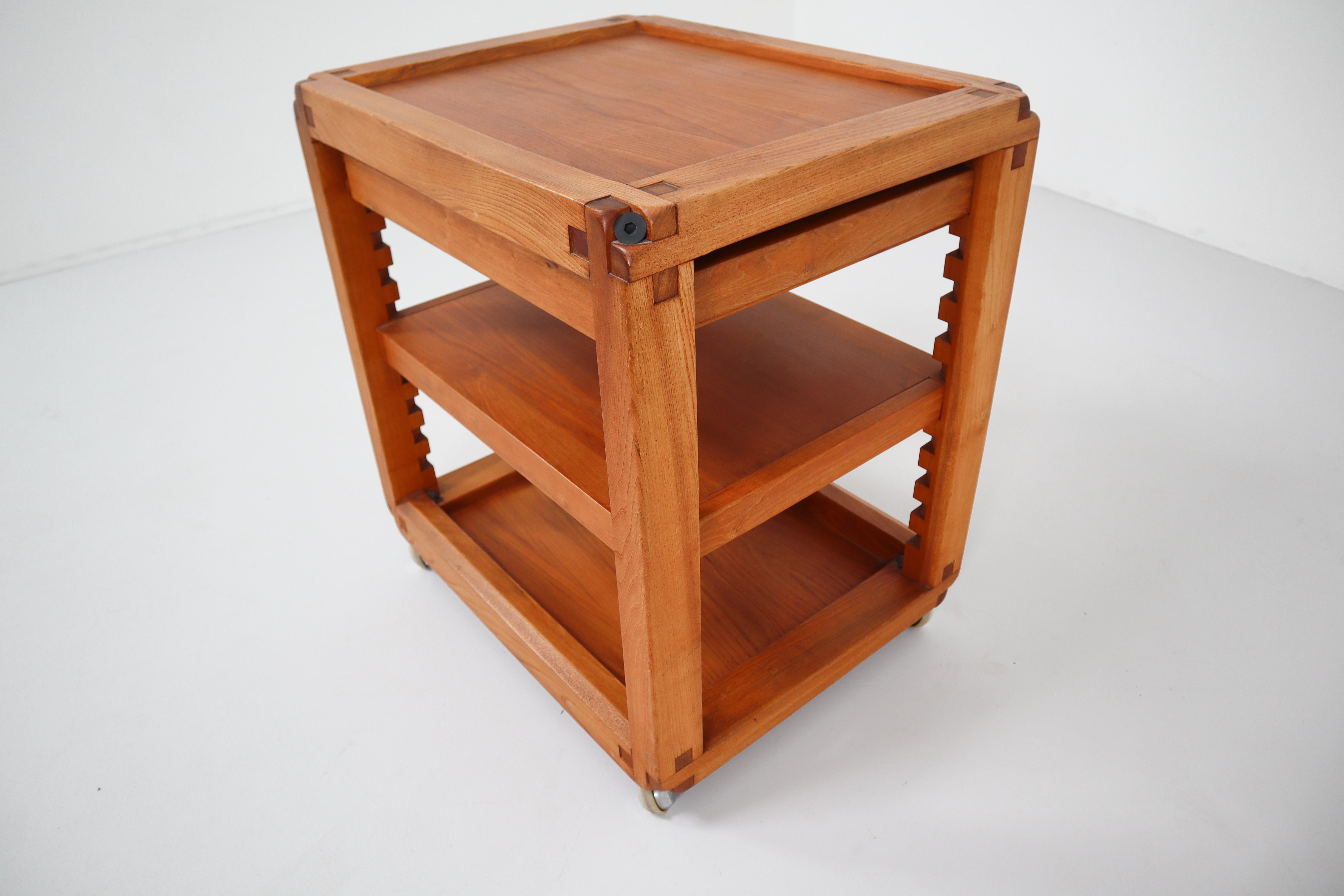 Side table -bar in elmwood designed by Pierre Chapo 1970s.

This side table -bar is designed by the master woodworker Pierre Chapo produced during the 70s. As of all of his designs, this table-bar has a very modest and simplistic design. All
