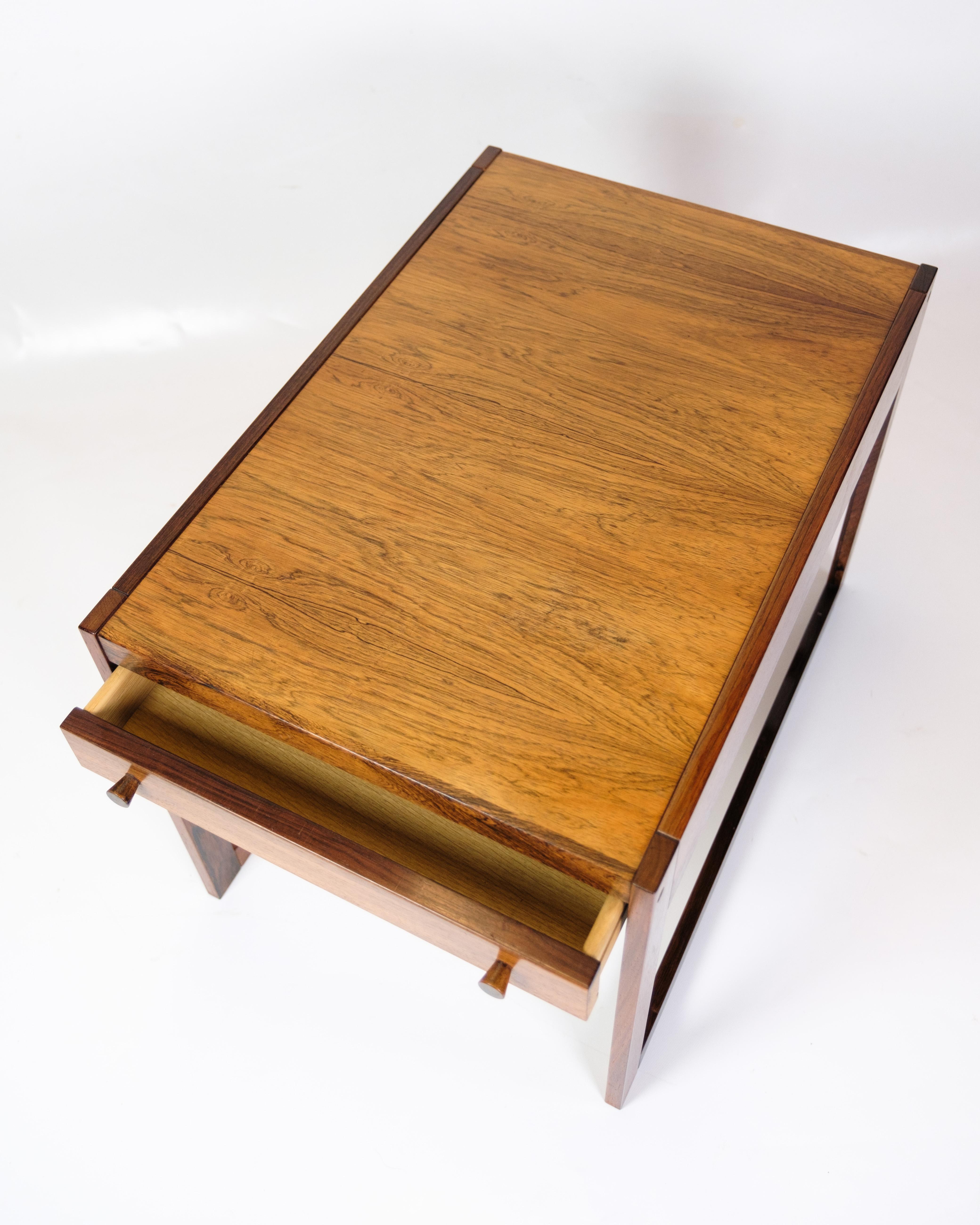 Mid-Century Modern Side Table/Bedside Table With Draw Model K.T Nr. 152 Made In Rosewood From 1960s For Sale