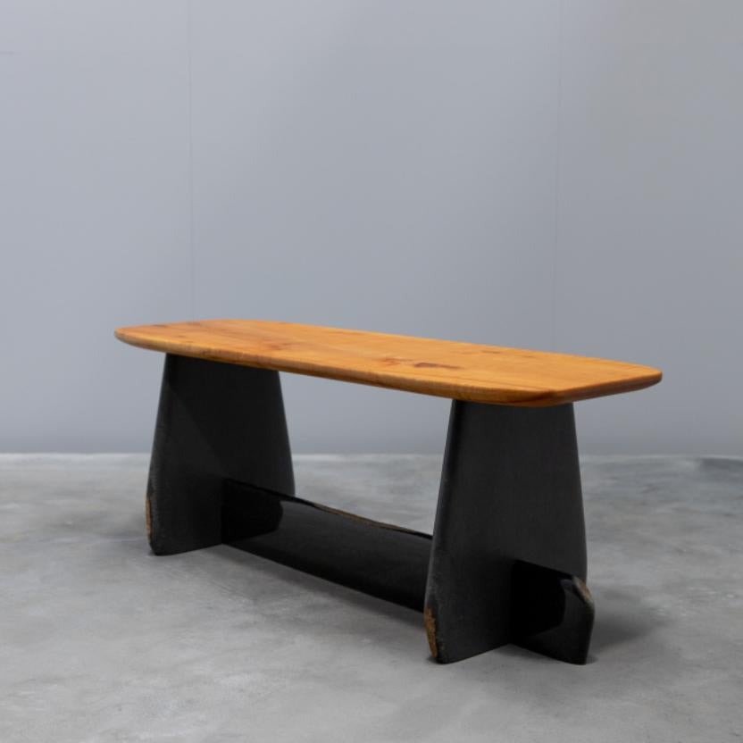 Japanese Side Table/Bench, Unique Daté Kan Stone Sculptural Design by Okurayama